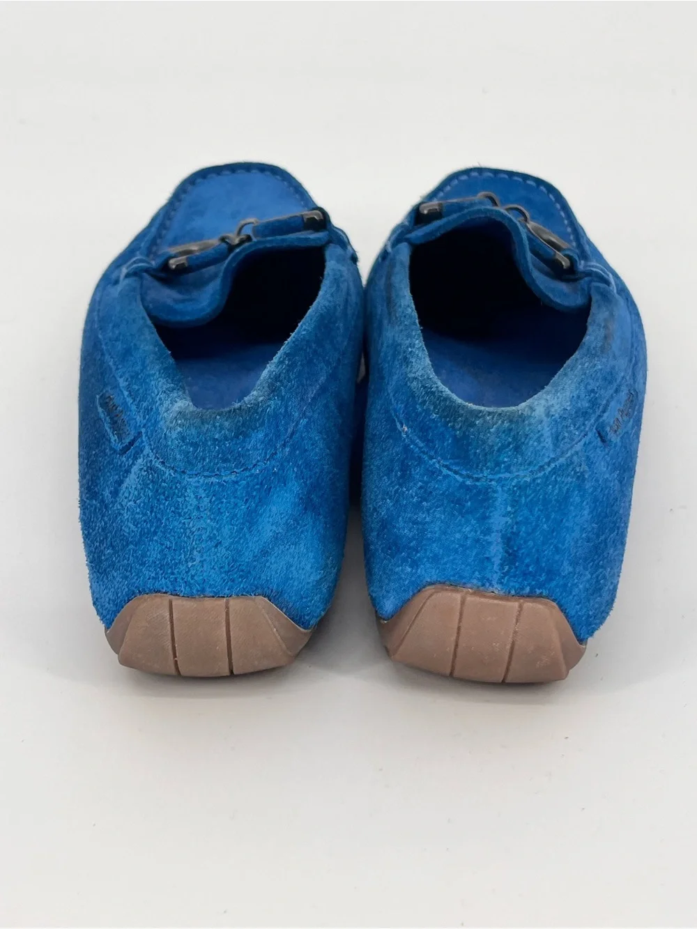 Hush Puppies Women’s 8.5 Blue Suede Horsebit Loafers Driving Moccasins Flats